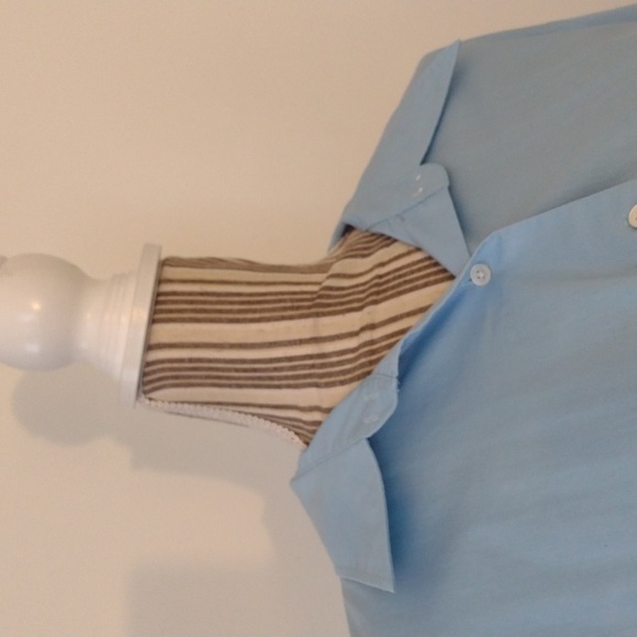 Lands' End Blue Plus Size Button Down Blouse - Picture 13 of 13